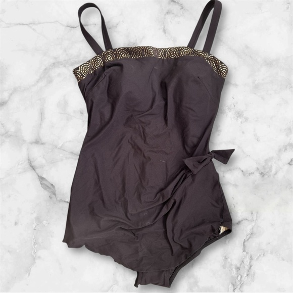 Maxine of Hollywood Elegant Black Women's one piece swimsuit Sz 16 nwt, 015 - Picture 1 of 2